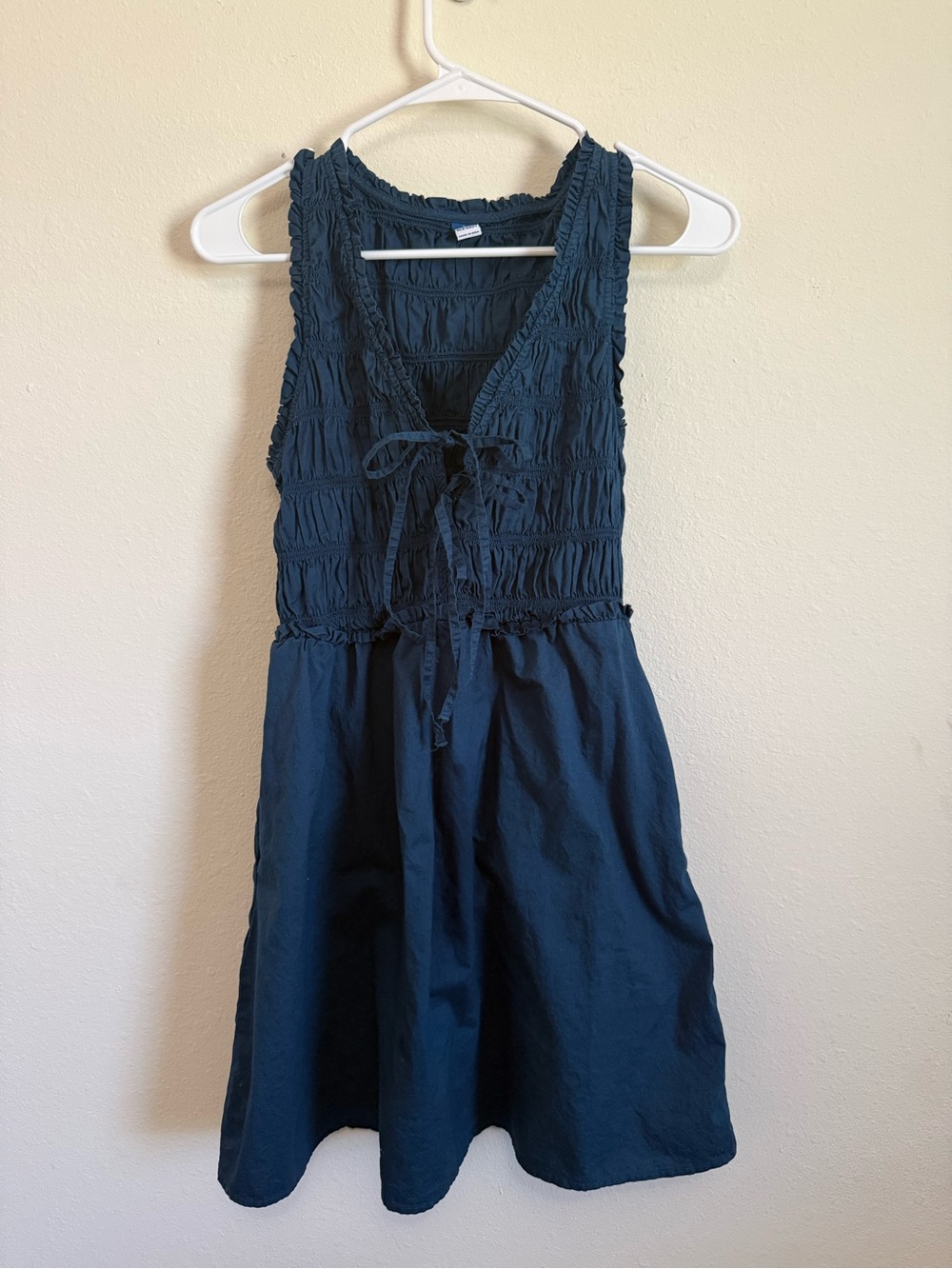 Old Navy Navy Blue Sleeveless Tie-Front Sundress